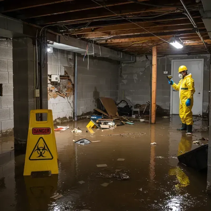 Flooded Basement Electrical Hazard in New Canaan, CT Property